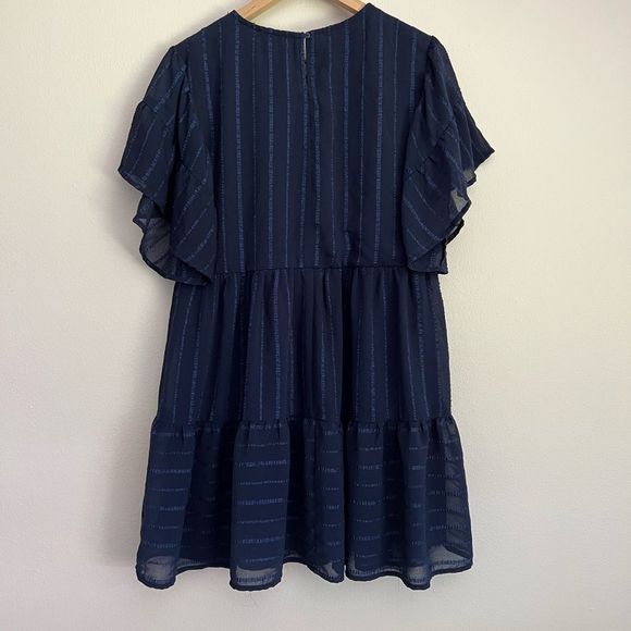 Entro Navy Blue Floral Embroidered Dress Size S - Picture 6 of 9